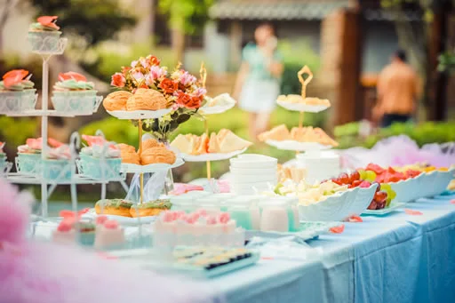 Tea party baby shower table